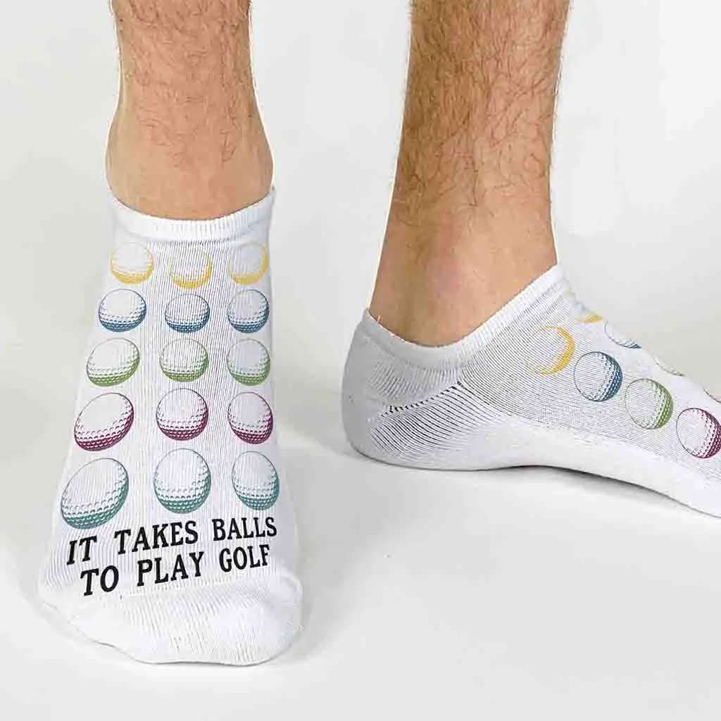 Funny Golf Ball Socks – No-Show Socks for Golf Lovers