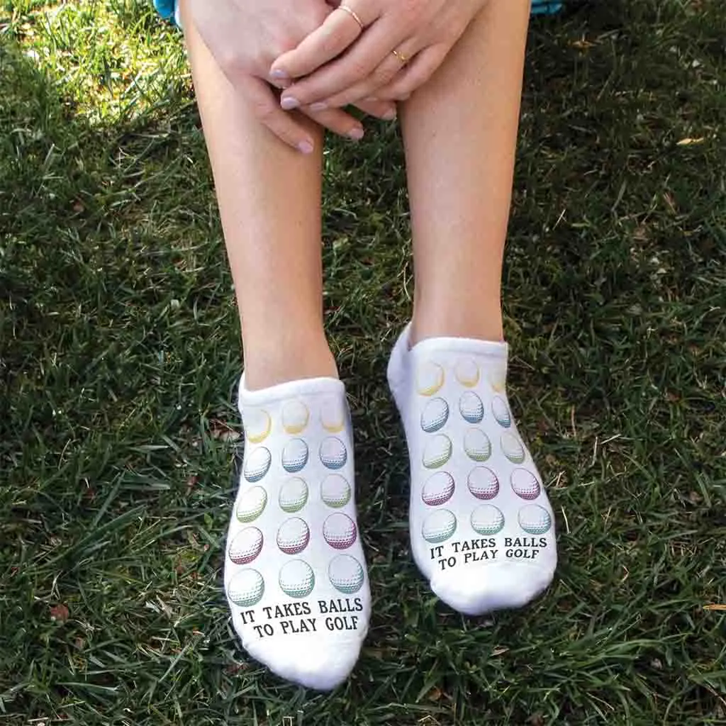 Funny Golf Ball Socks – No-Show Socks for Golf Lovers