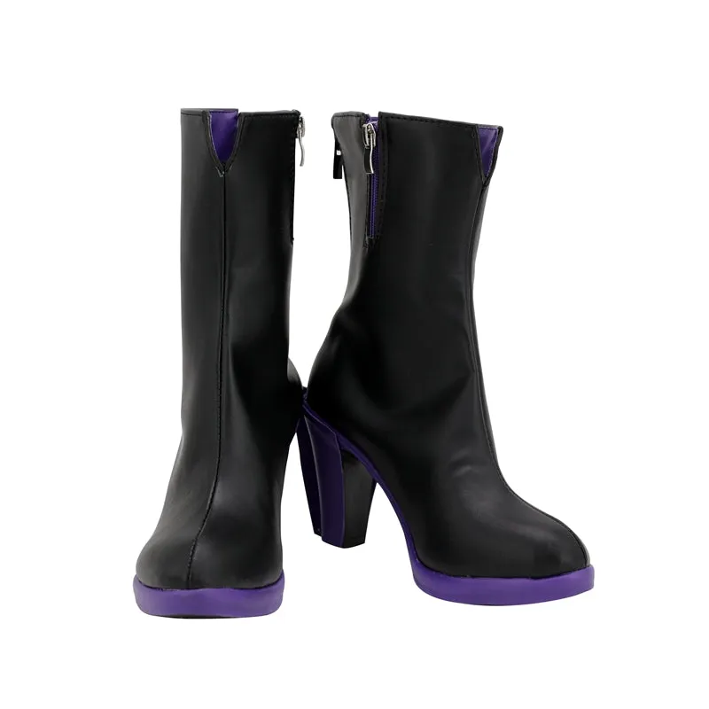 Game League of Legends (LOL ) The Sinister Blade Katarina Black Purple Cosplay Shoes Boots Custom Made for Adult Men and Women Halloween Carnival