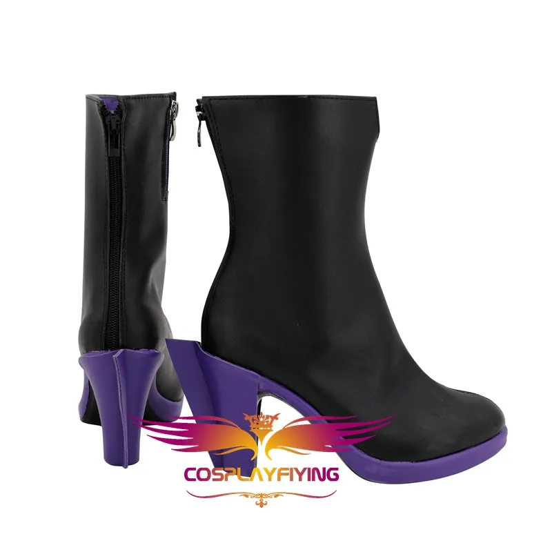 Game League of Legends (LOL ) The Sinister Blade Katarina Black Purple Cosplay Shoes Boots Custom Made for Adult Men and Women Halloween Carnival