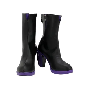 Game League of Legends (LOL ) The Sinister Blade Katarina Black Purple Cosplay Shoes Boots Custom Made for Adult Men and Women Halloween Carnival