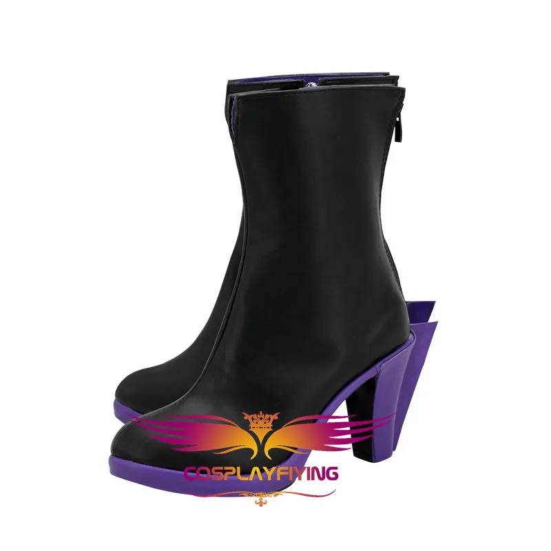 Game League of Legends (LOL ) The Sinister Blade Katarina Black Purple Cosplay Shoes Boots Custom Made for Adult Men and Women Halloween Carnival