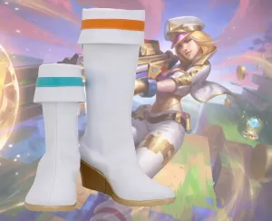 Game LOL League of Legends The Sheriff of Piltover Caitlyn Cosplay Shoes Boots Custom Made for Adult Men and Women Halloween Carnival