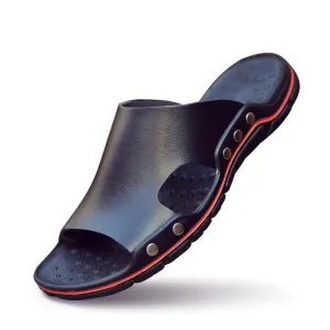 Genuine Cow Leather Outdoor Slippers