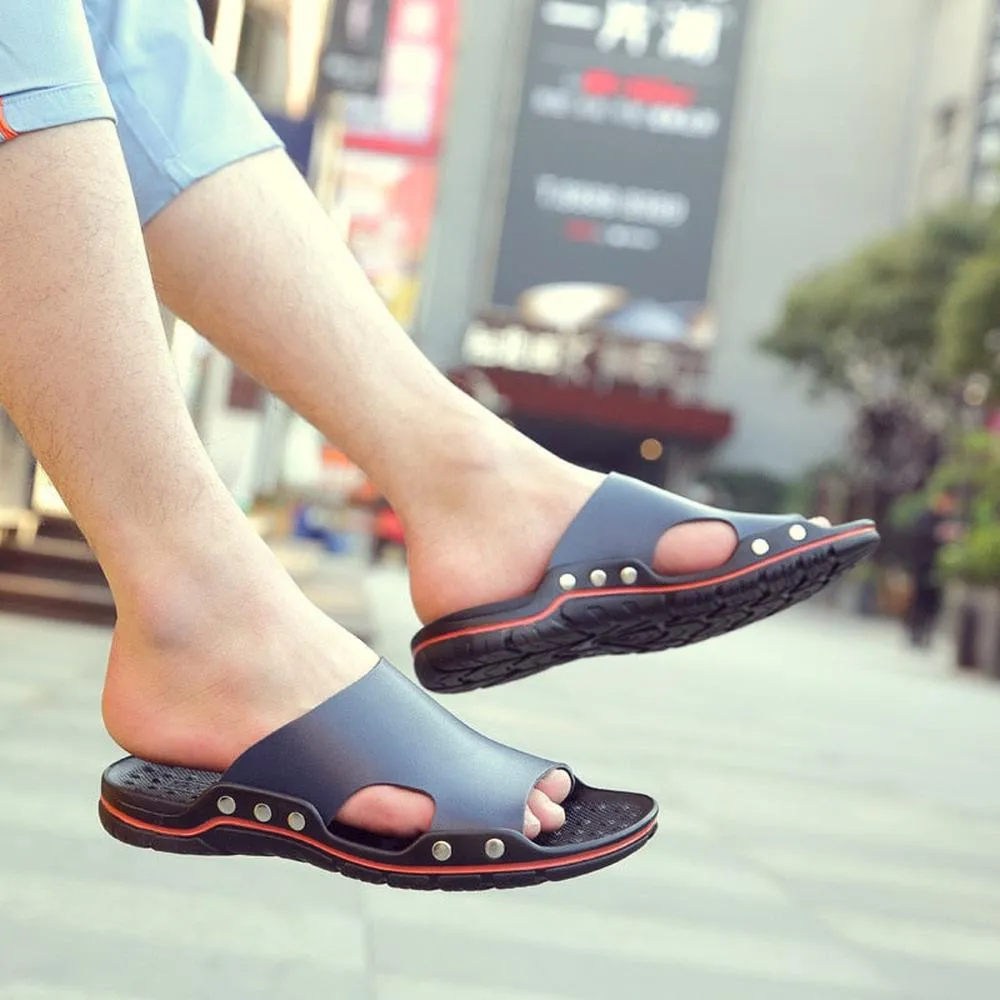 Genuine Cow Leather Outdoor Slippers