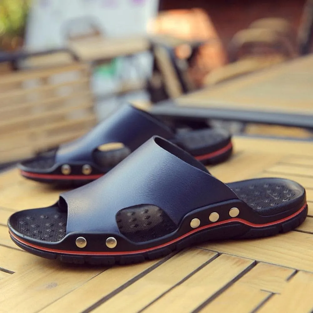 Genuine Cow Leather Outdoor Slippers