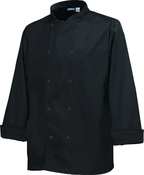 Genware NJ19-XL Basic Stud Jacket (Long Sleeve) Black XL Size