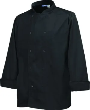 Genware NJ19-XL Basic Stud Jacket (Long Sleeve) Black XL Size