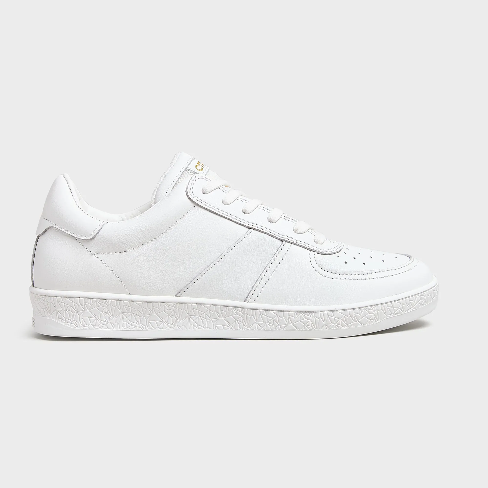 Geode Manifest Sneaker in White/Leather