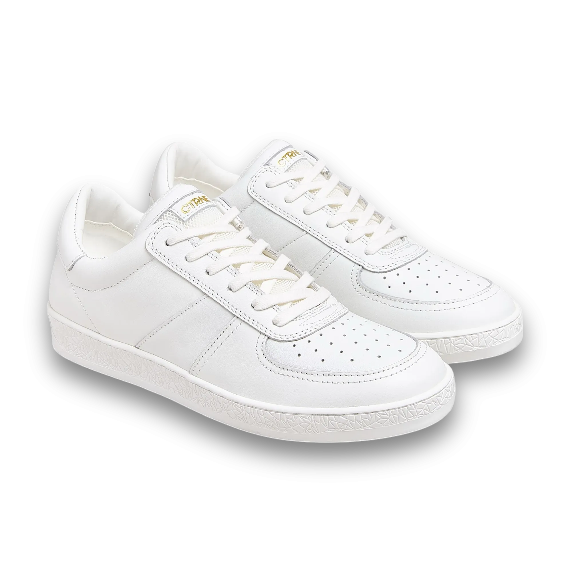 Geode Manifest Sneaker in White/Leather