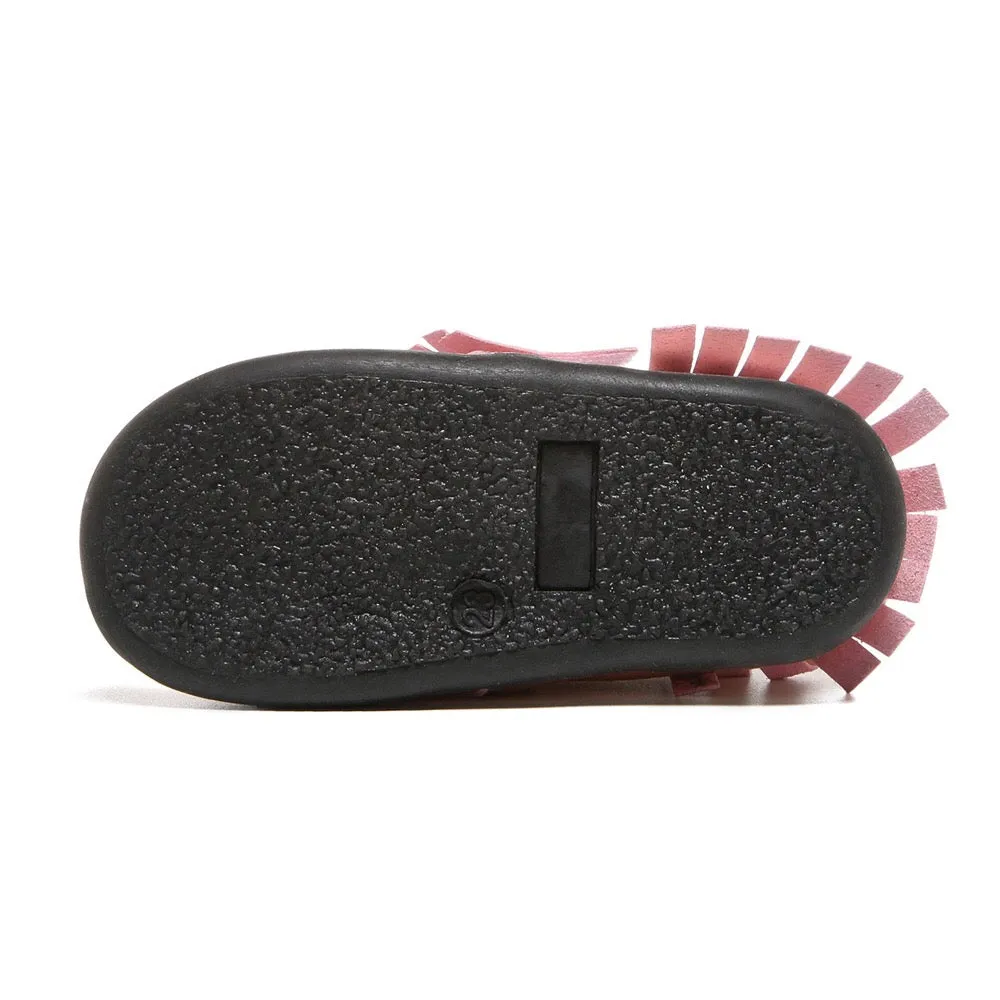 Girl‚Äôs Leather Loafers Shoes w Fringe Magic Tape - SQ1176
