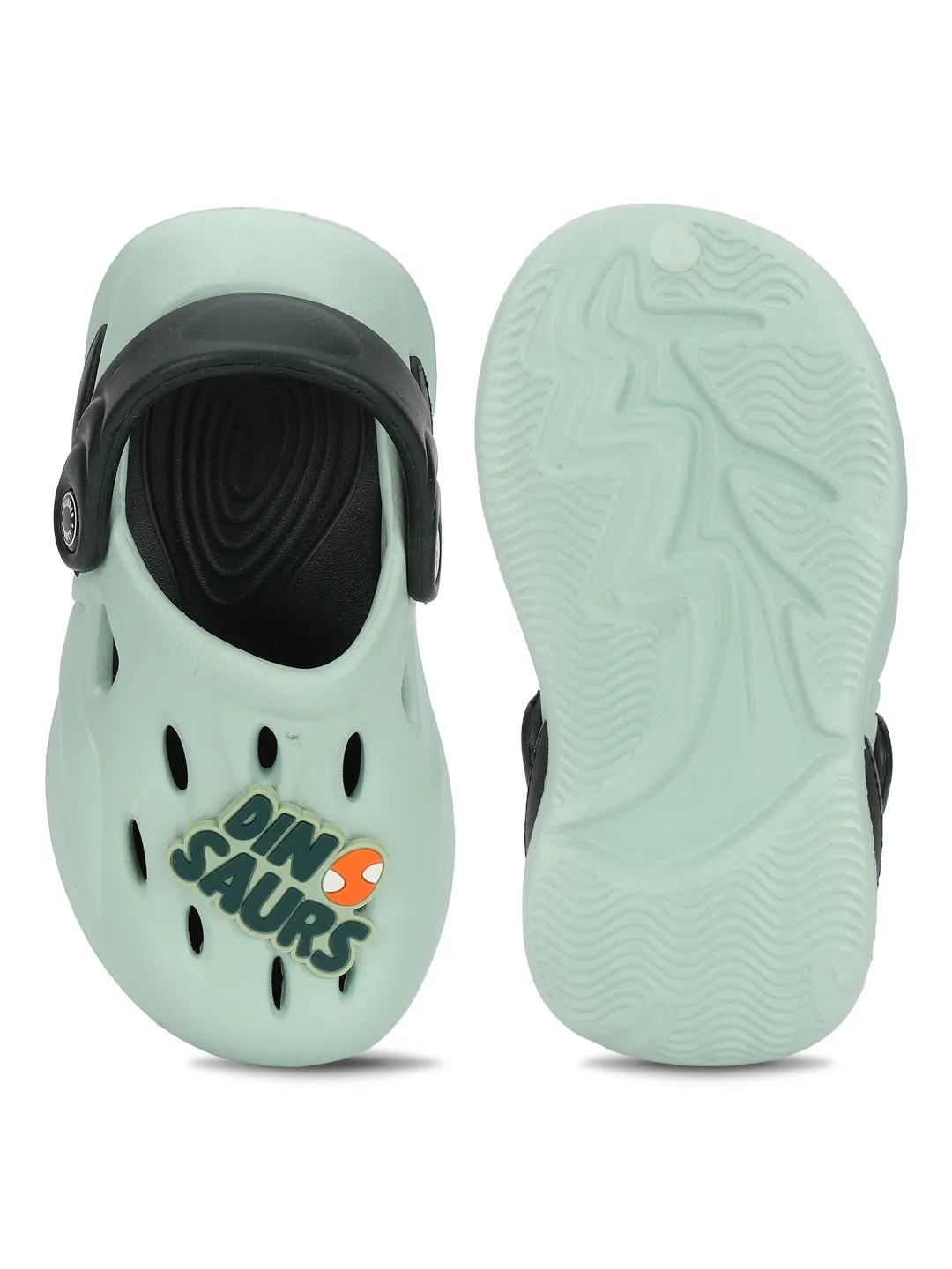 Green Blue Stylish Slip-On Clogs For Kids-Unisex (TC-LCLOG4-GRNBLU)