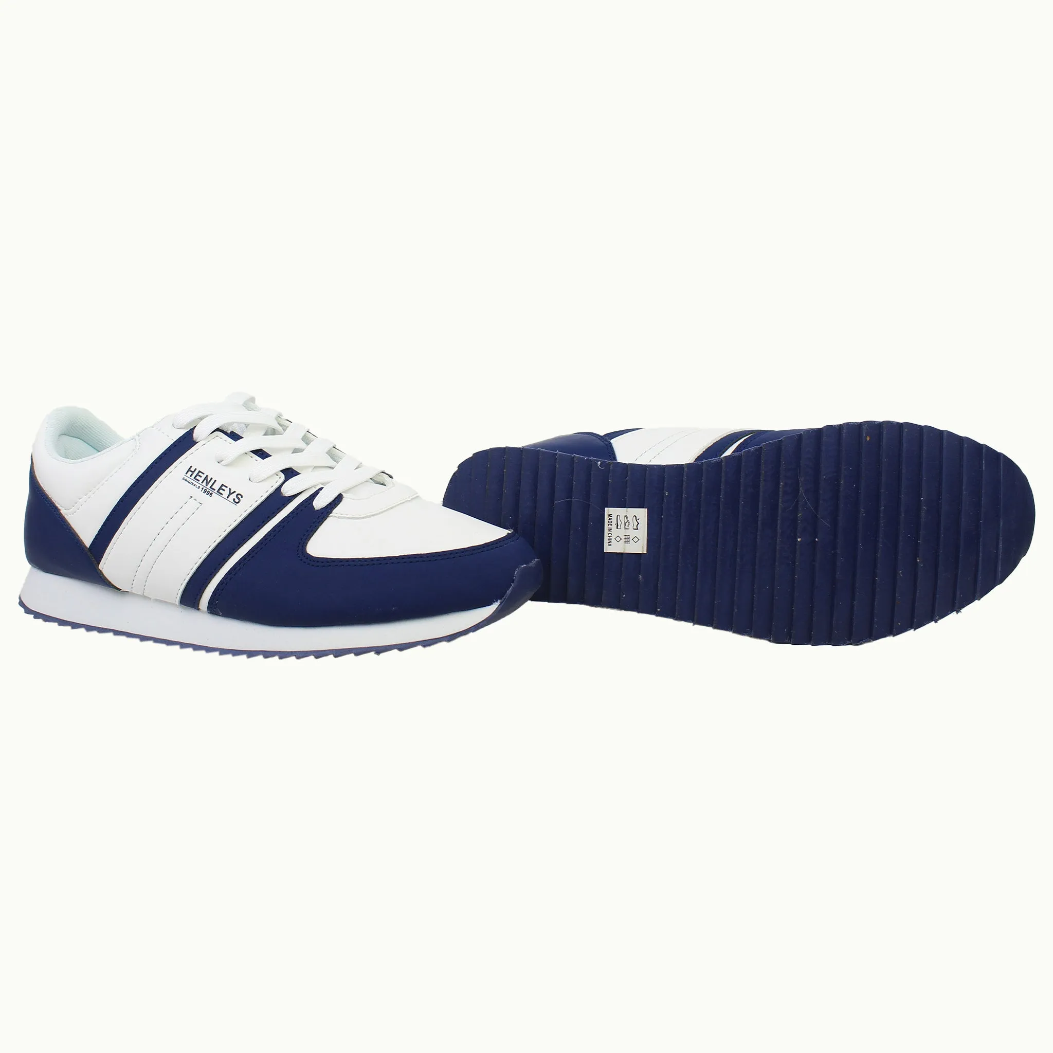 Henleys Renner White/Blue Mens Running Shoes NO BOX