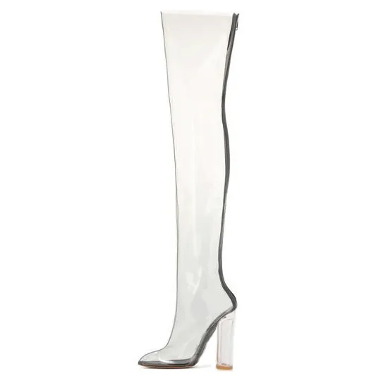 High Heel Transparent Over Knee Boots