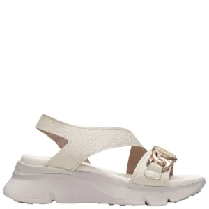 Hispanitas Off White Leather Sporty Sandals