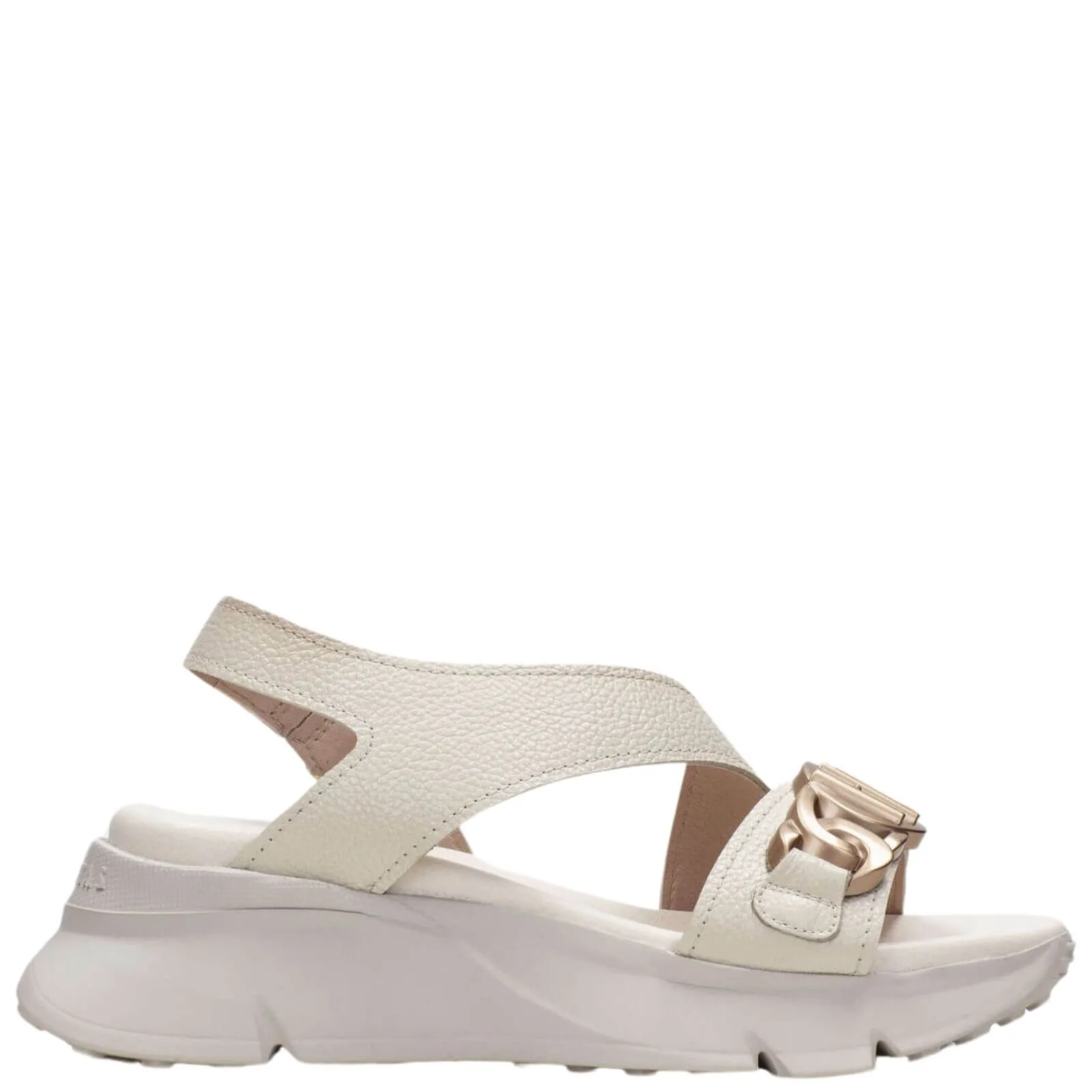 Hispanitas Off White Leather Sporty Sandals