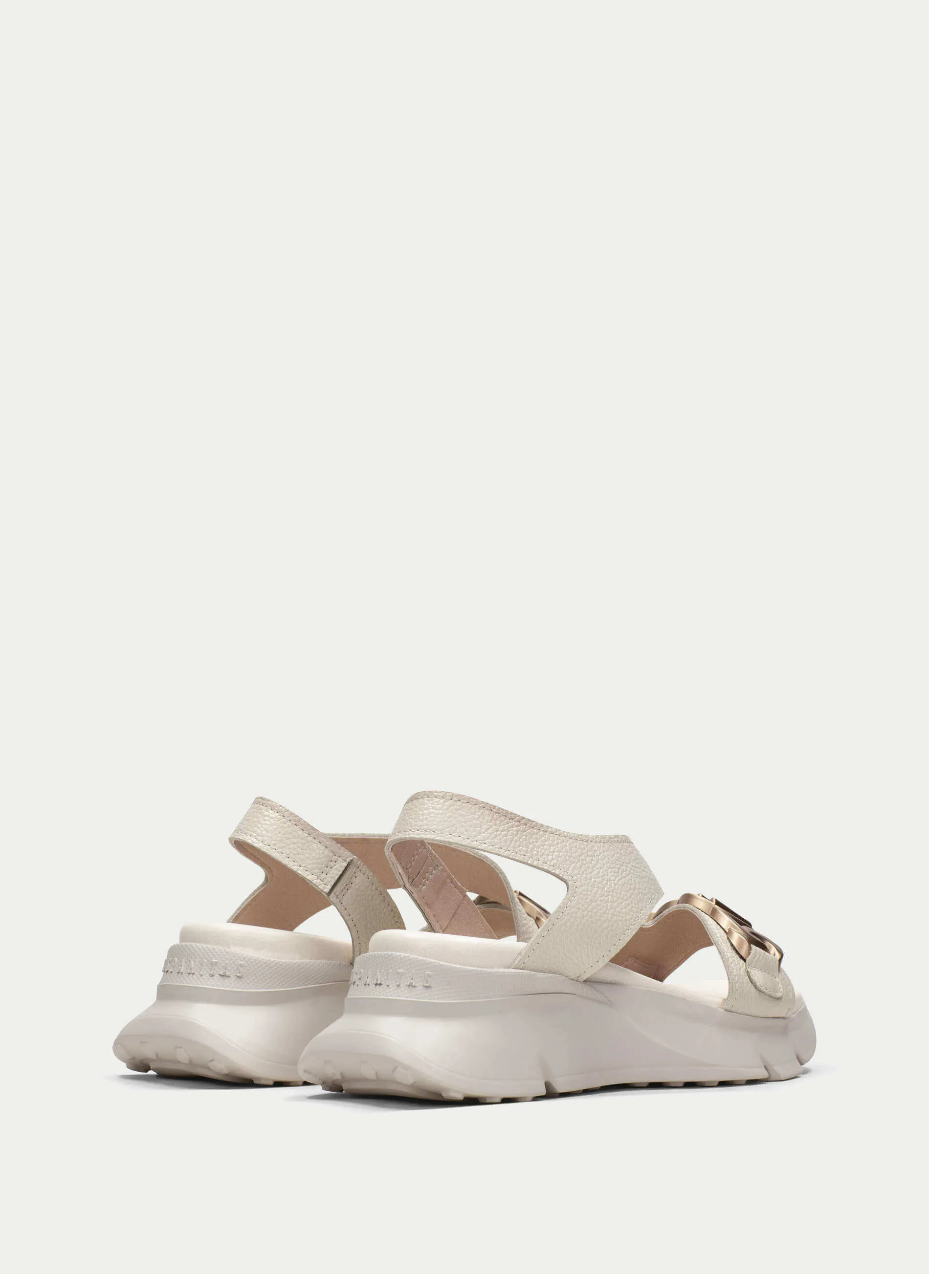 Hispanitas Off White Leather Sporty Sandals