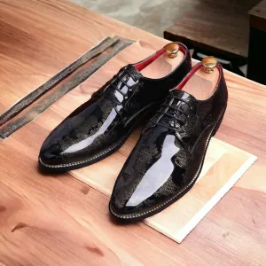 Jack Marc Men Fashion World Map Lace up Shoes