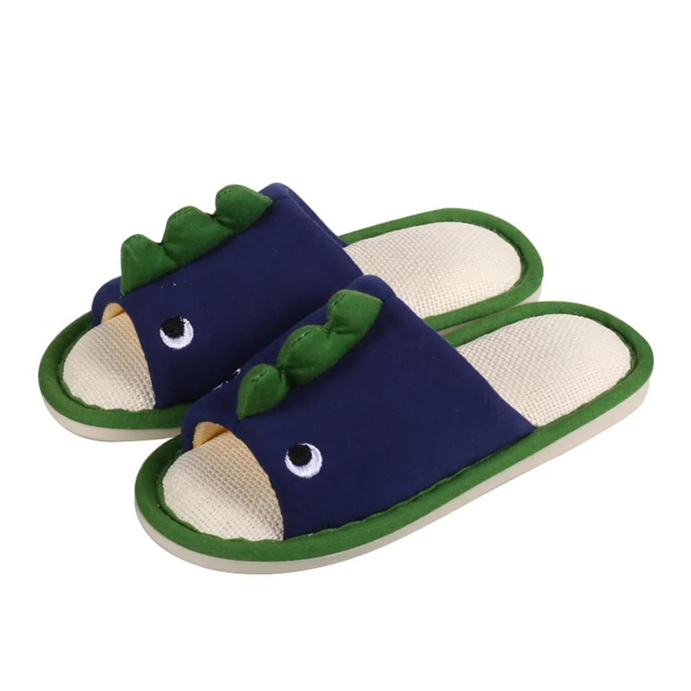 Kids Boys Girls Open Toe Cartoon Animals Indoor House Slippers Memory Foam Slip On Home Shoes