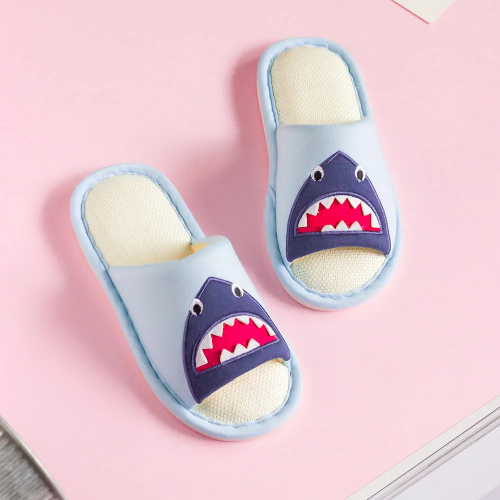 Kids Boys Girls Open Toe Cartoon Animals Indoor House Slippers Memory Foam Slip On Home Shoes