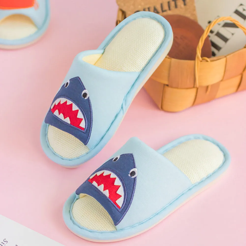 Kids Boys Girls Open Toe Cartoon Animals Indoor House Slippers Memory Foam Slip On Home Shoes