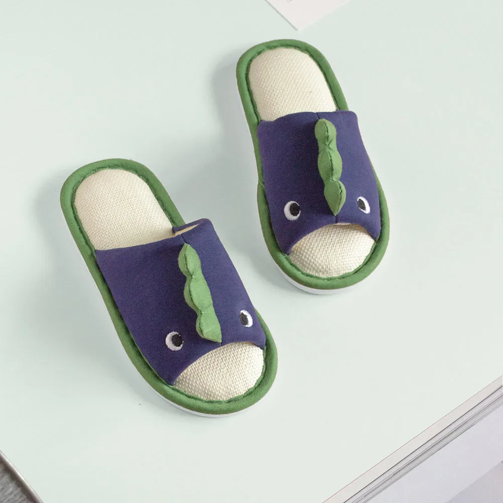 Kids Boys Girls Open Toe Cartoon Animals Indoor House Slippers Memory Foam Slip On Home Shoes