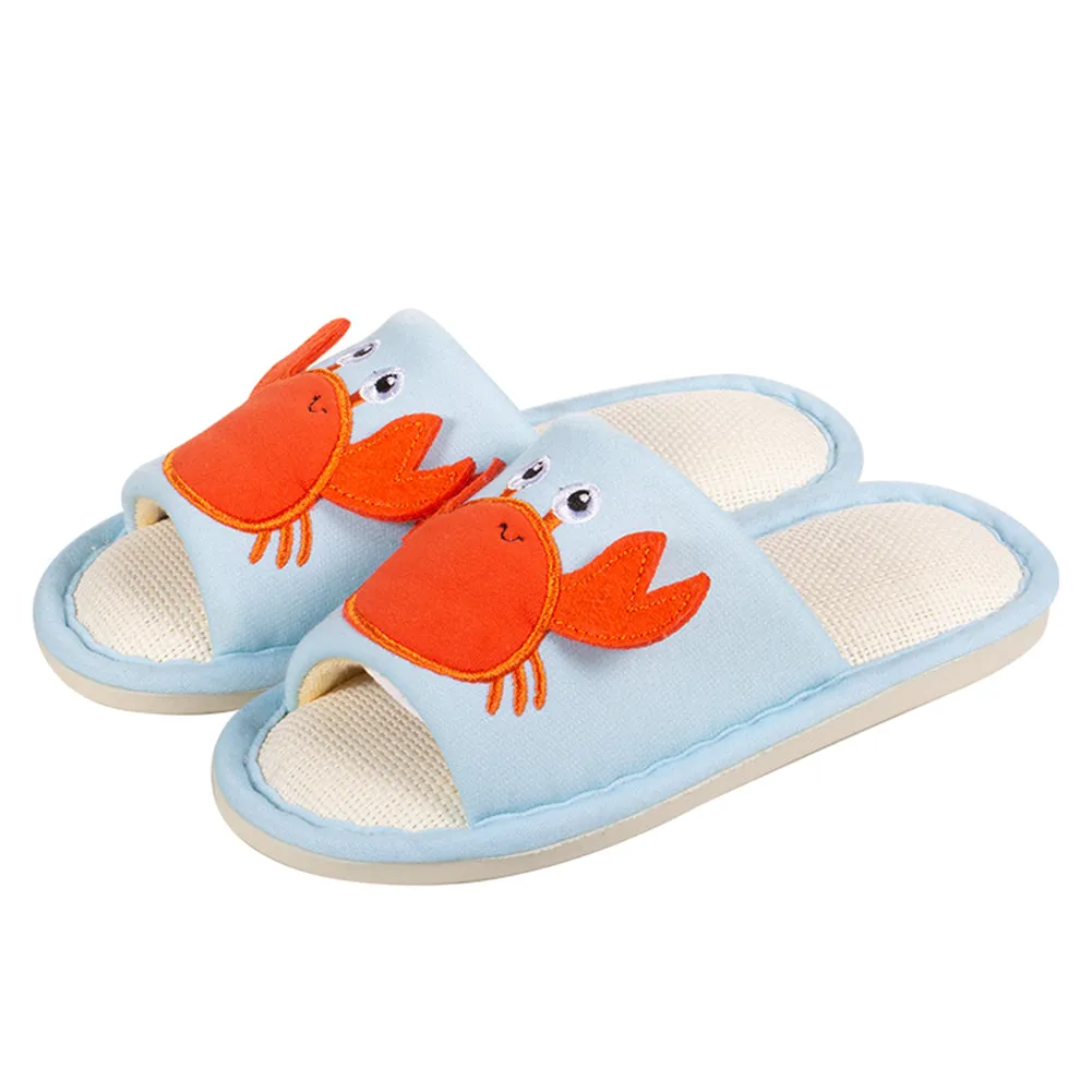 Kids Boys Girls Open Toe Cartoon Animals Indoor House Slippers Memory Foam Slip On Home Shoes