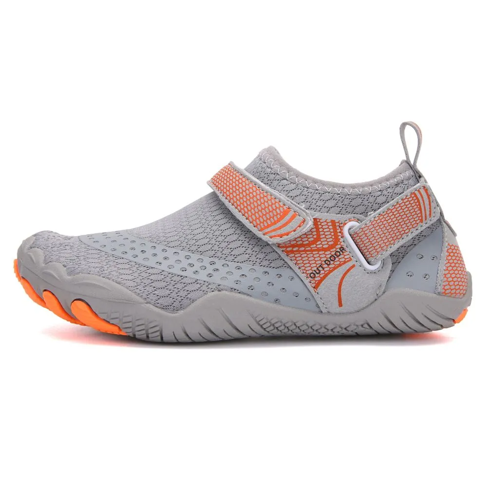 Kids' Water Shoes Barefoot Quick Dry Aqua Sports Boys Girls - Grey Size BigKid US3 = EU34