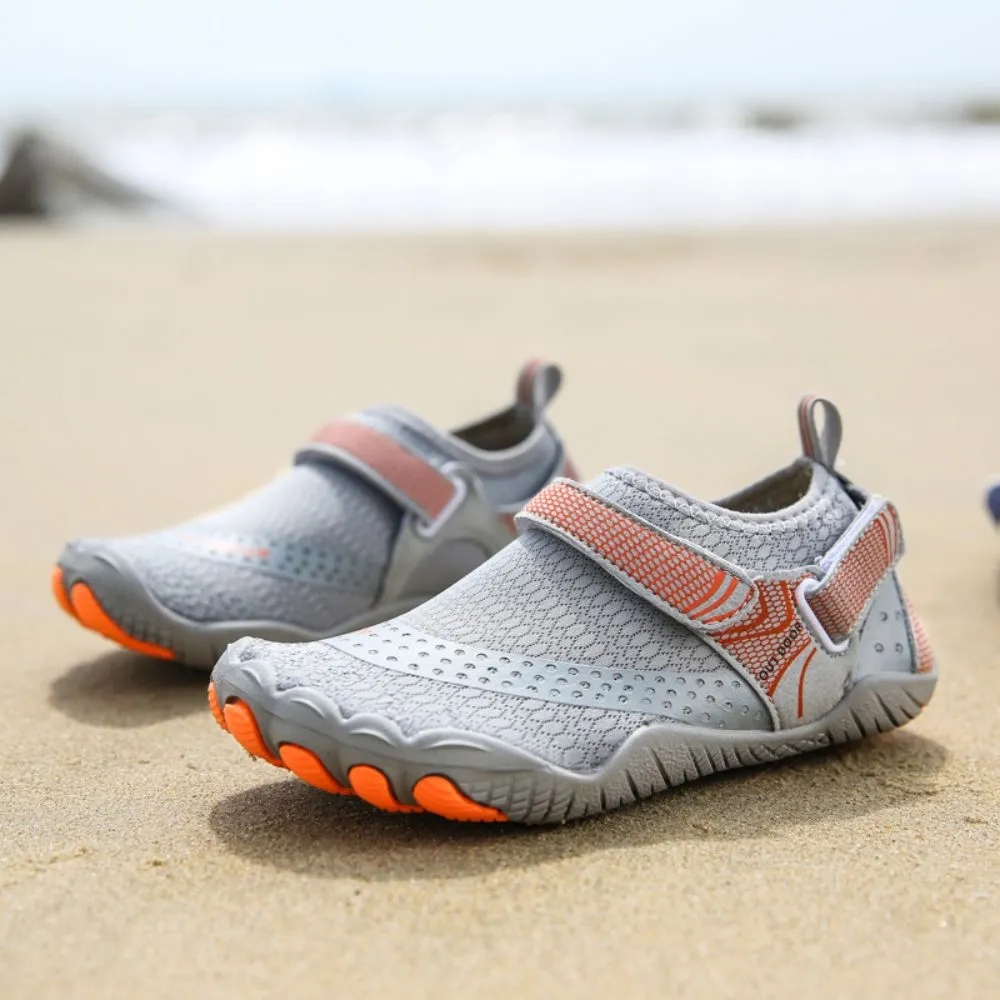 Kids' Water Shoes Barefoot Quick Dry Aqua Sports Boys Girls - Grey Size BigKid US3 = EU34