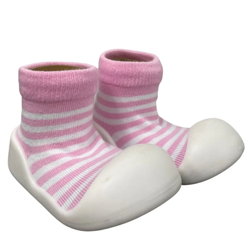 Little Eaton Rubber Soled Shoes - Pink Stripe