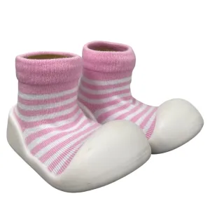 Little Eaton Rubber Soled Shoes - Pink Stripe