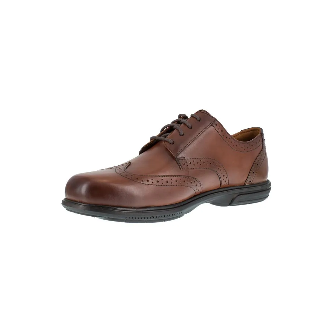 Loedin Steel-Toe Lace up Oxford Work Shoe Brown
