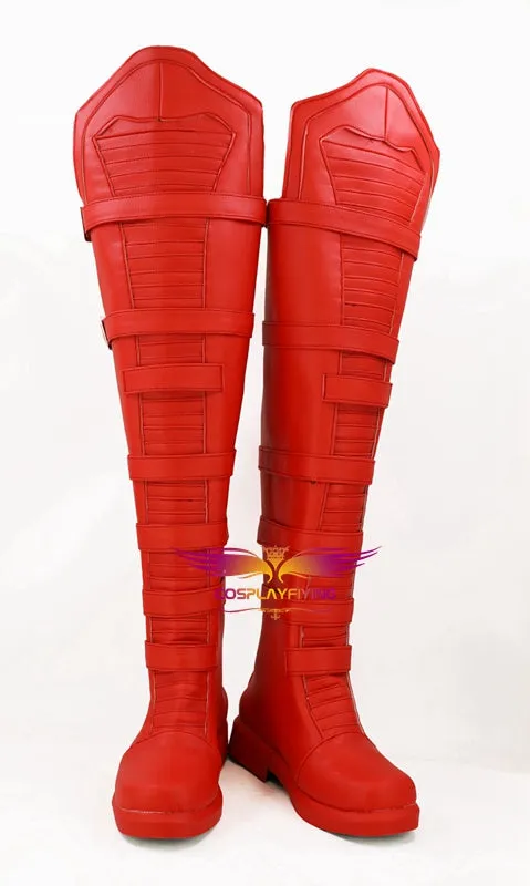 Marvel Captain America Marvel V5 Red Cosplay Shoes Boots Custom Made for Adult Men and Women