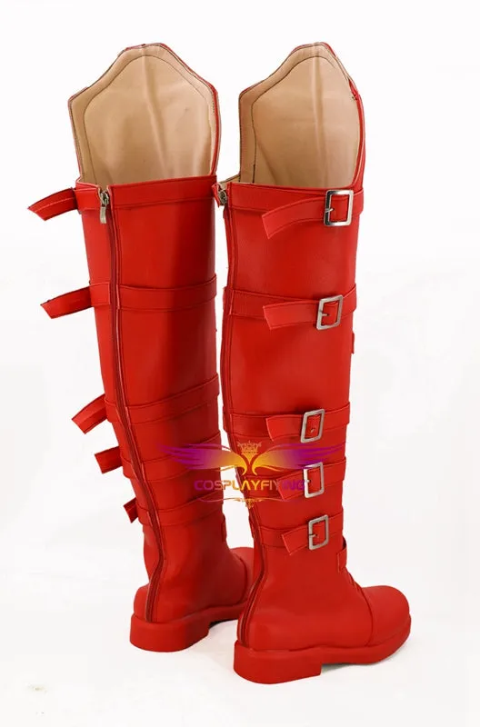 Marvel Captain America Marvel V5 Red Cosplay Shoes Boots Custom Made for Adult Men and Women