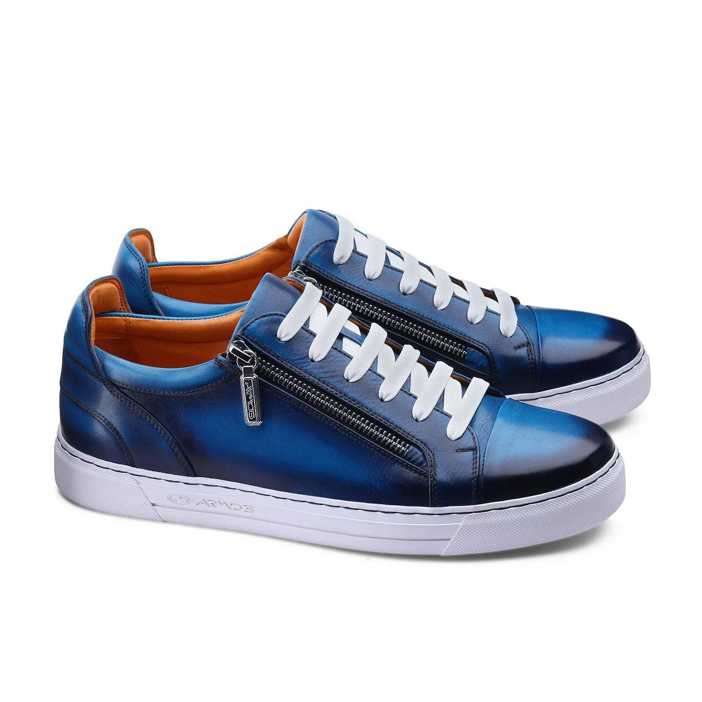 Men's Blue Patina Leather Sneaker