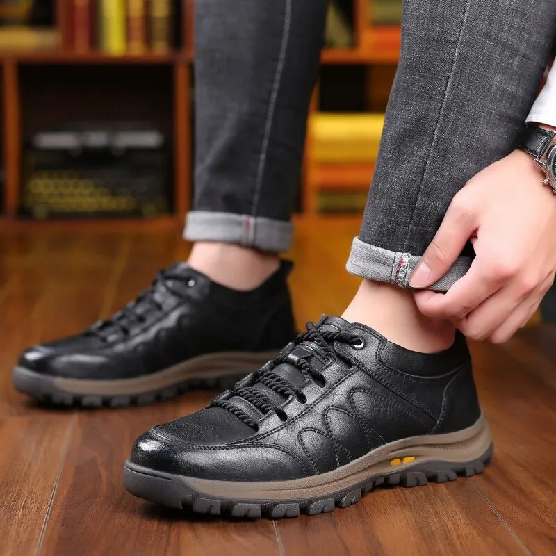 Men's Comfortable Outdoor Leather Lace Up Shoes