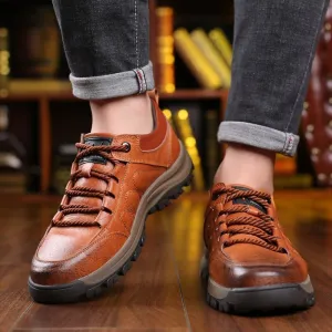Men's Comfortable Outdoor Leather Lace Up Shoes