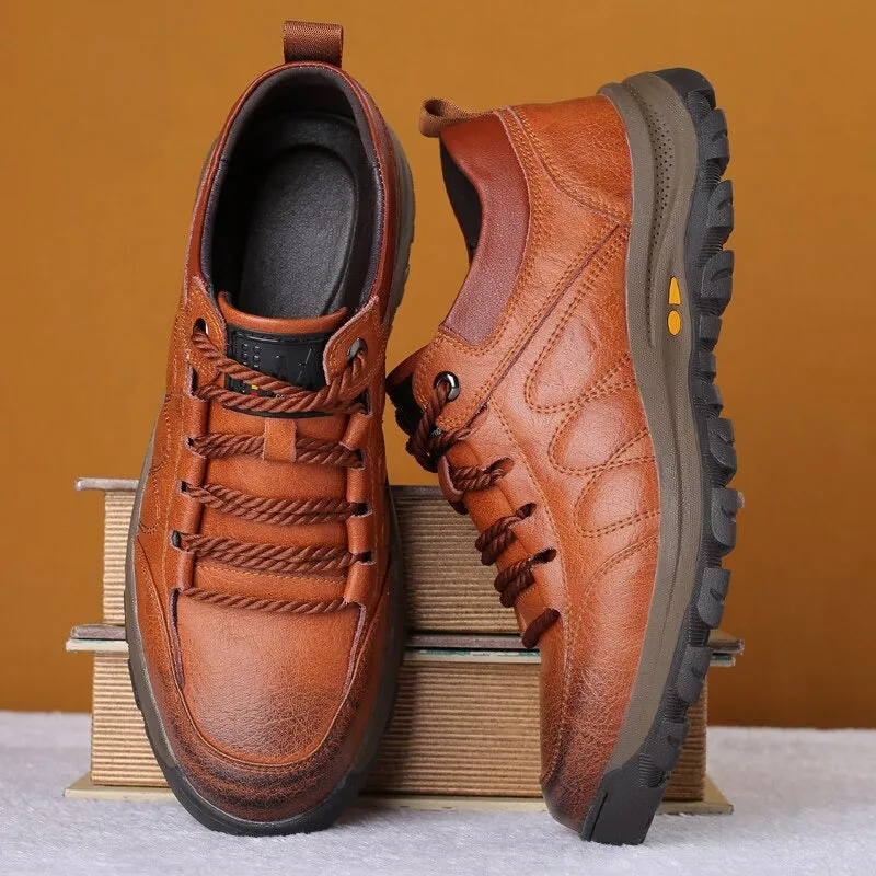 Men's Comfortable Outdoor Leather Lace Up Shoes