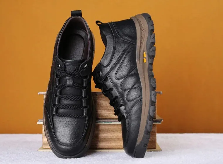 Men's Comfortable Outdoor Leather Lace Up Shoes