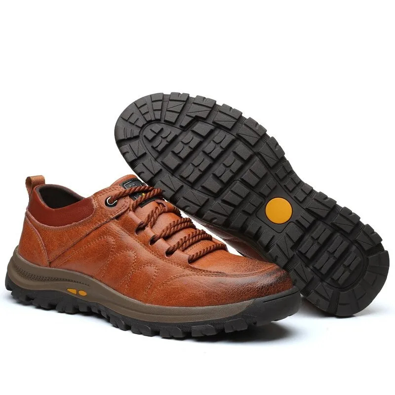 Men's Comfortable Outdoor Leather Lace Up Shoes