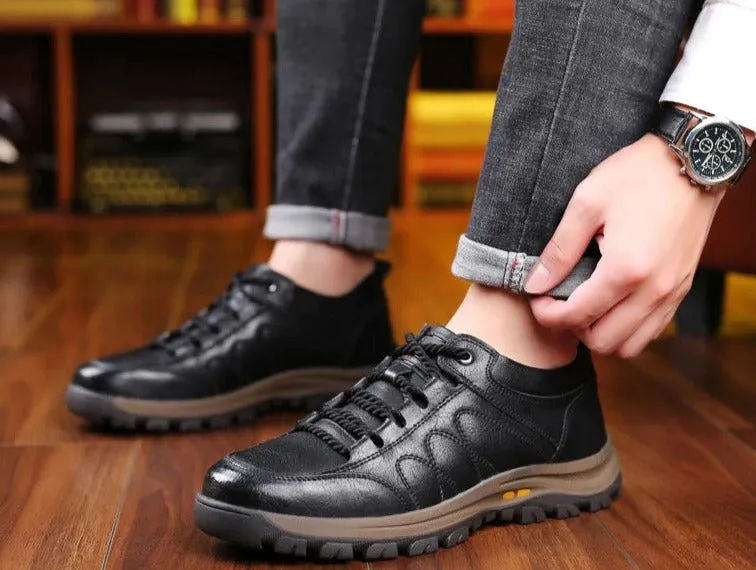 Men's Comfortable Outdoor Leather Lace Up Shoes
