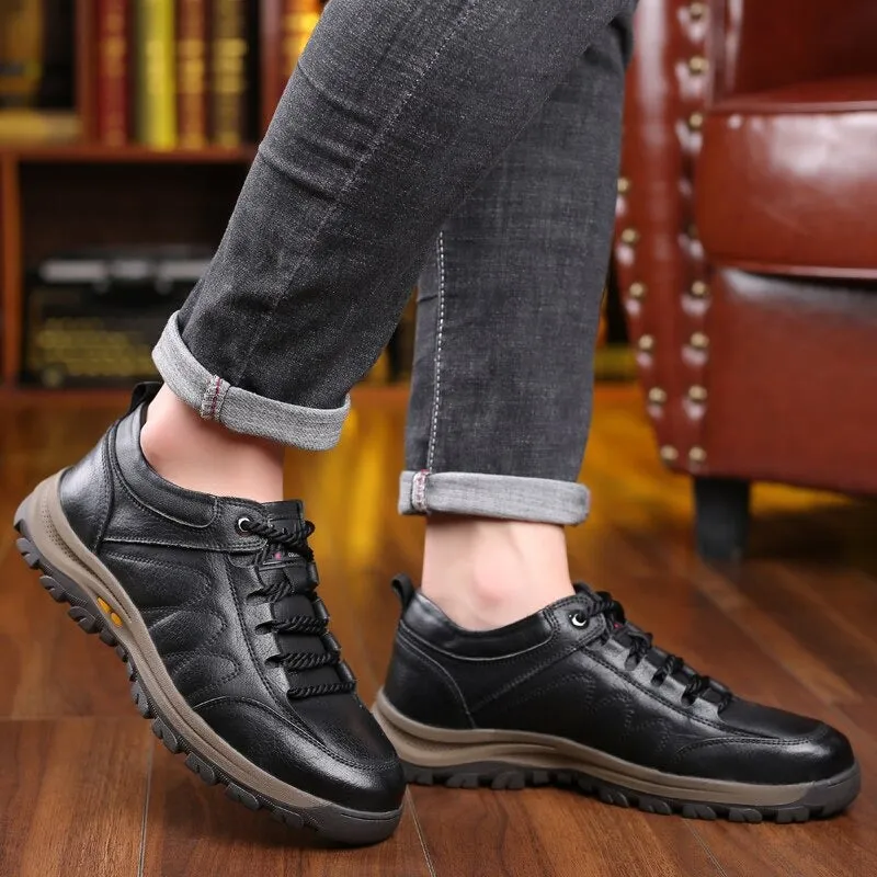 Men's Comfortable Outdoor Leather Lace Up Shoes