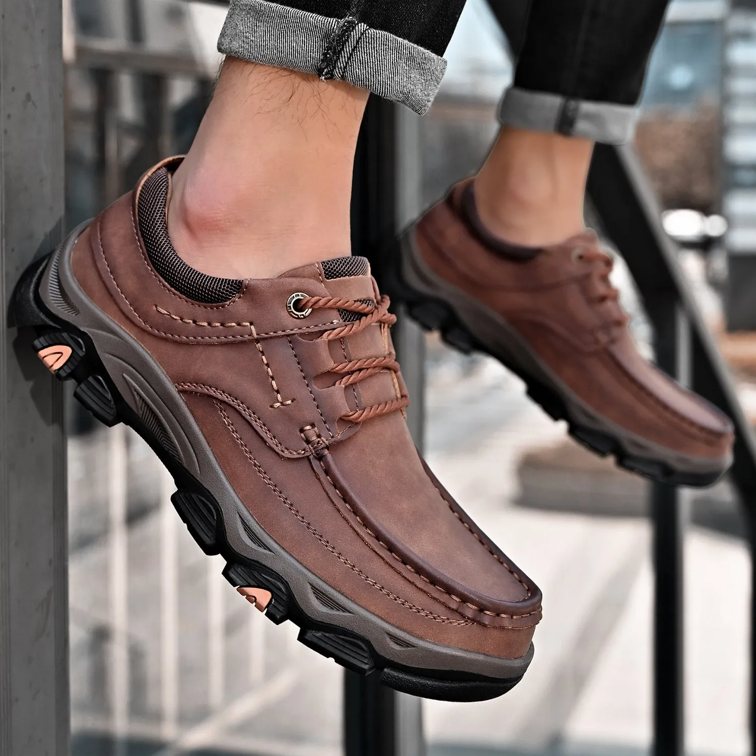 Mitchell Shoes Men's Lace Leather Casual Walking Outdoor Shoes