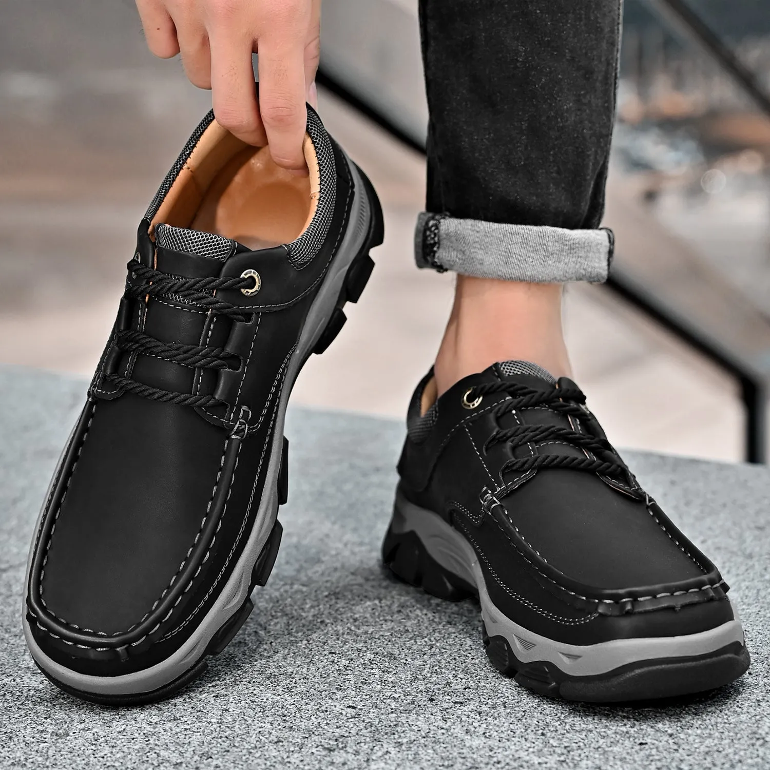 Mitchell Shoes Men's Lace Leather Casual Walking Outdoor Shoes