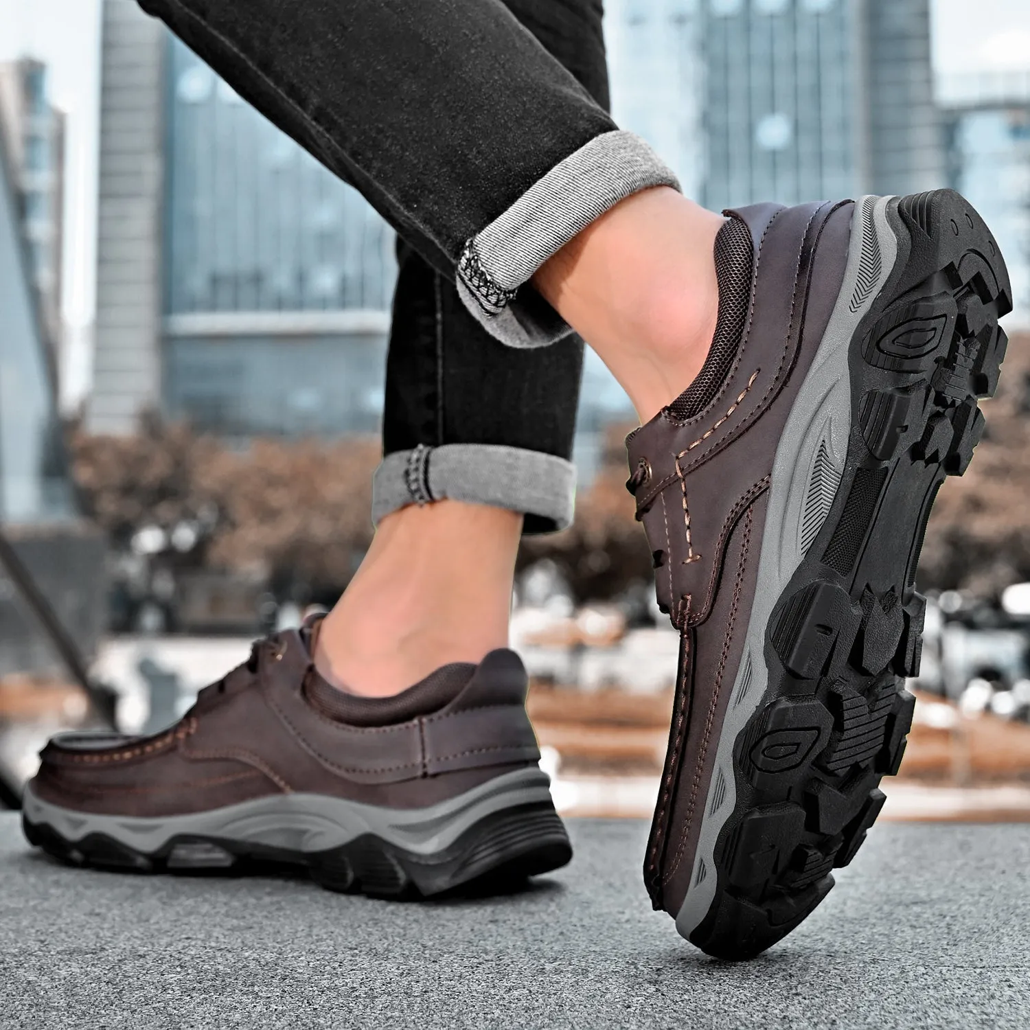 Mitchell Shoes Men's Lace Leather Casual Walking Outdoor Shoes