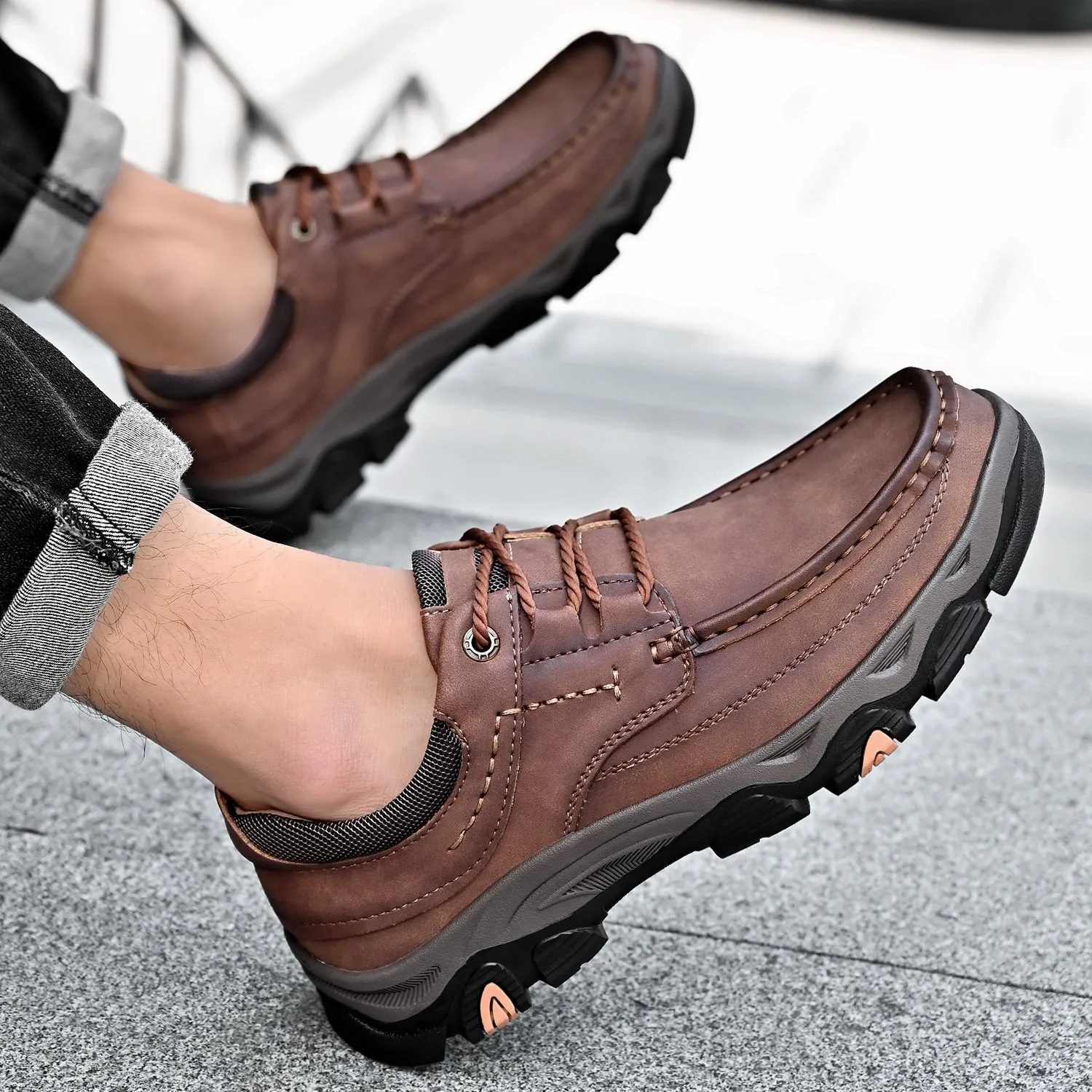 Mitchell Shoes Men's Lace Leather Casual Walking Outdoor Shoes