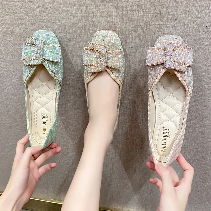 Nanccy Women's Rhinestone Flats Fashion Sequin Wedding Shoes