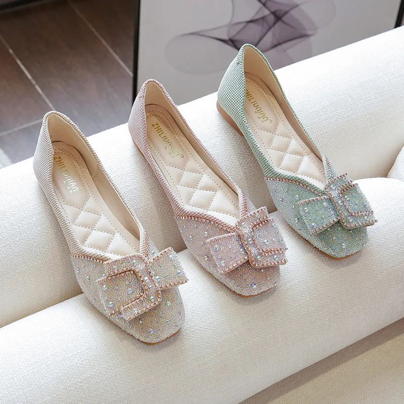 Nanccy Women's Rhinestone Flats Fashion Sequin Wedding Shoes