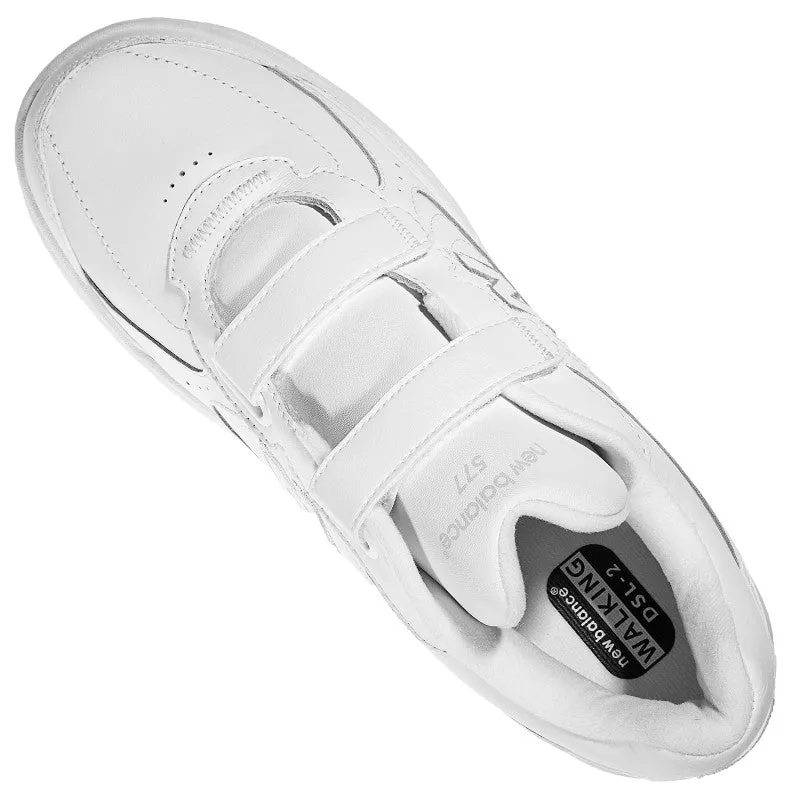 New Balance Men's 577 Hook and Loop White