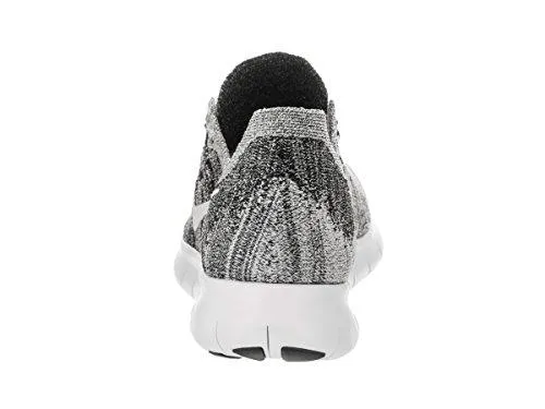 Nike Free Rn Flyknit 2017 Black/White Volt Running Shoe 9 Us